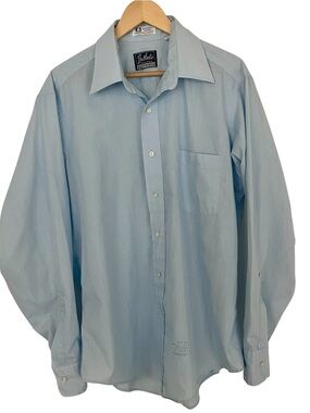 Vintage Bullocks Wynbrier Shop Dress Shirt 16 34/35 Men’s Blue Button Down USA